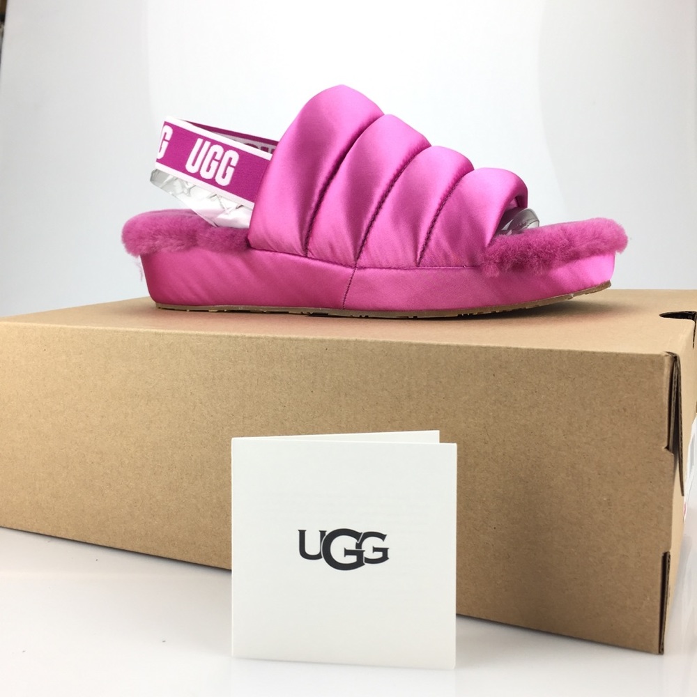 UGG Puff Yeah Slide Slingback Sheepskin Insole New.